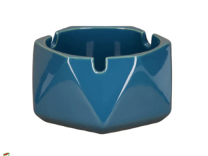 Ashtray 4.4 Hexagonal Glass - Dark Blue